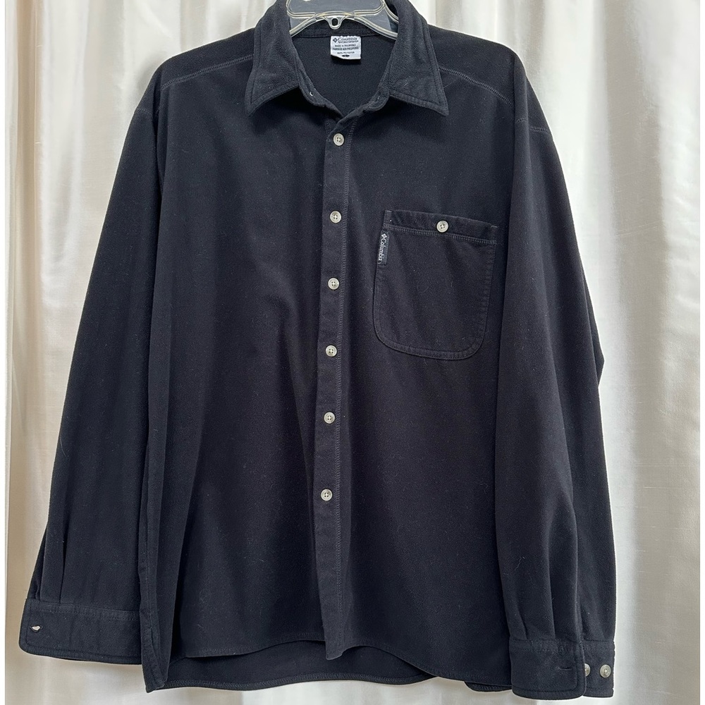 COLUMBIA black fleece button down shirt.  Large
